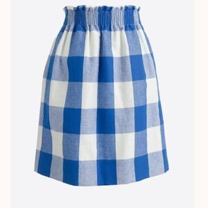 J.Crew Blue White Linen Sidewalk Skirt size 6
